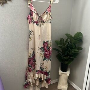 Betsey Johnson Floral Satin Dress size small